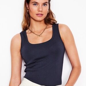 Boden Women's Essential Scoop-Neck Tank Navy Sz 6 US/UK 10 Layering Capsule